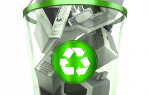 Electronics recycling bin