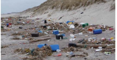 Marine litter on a beach
