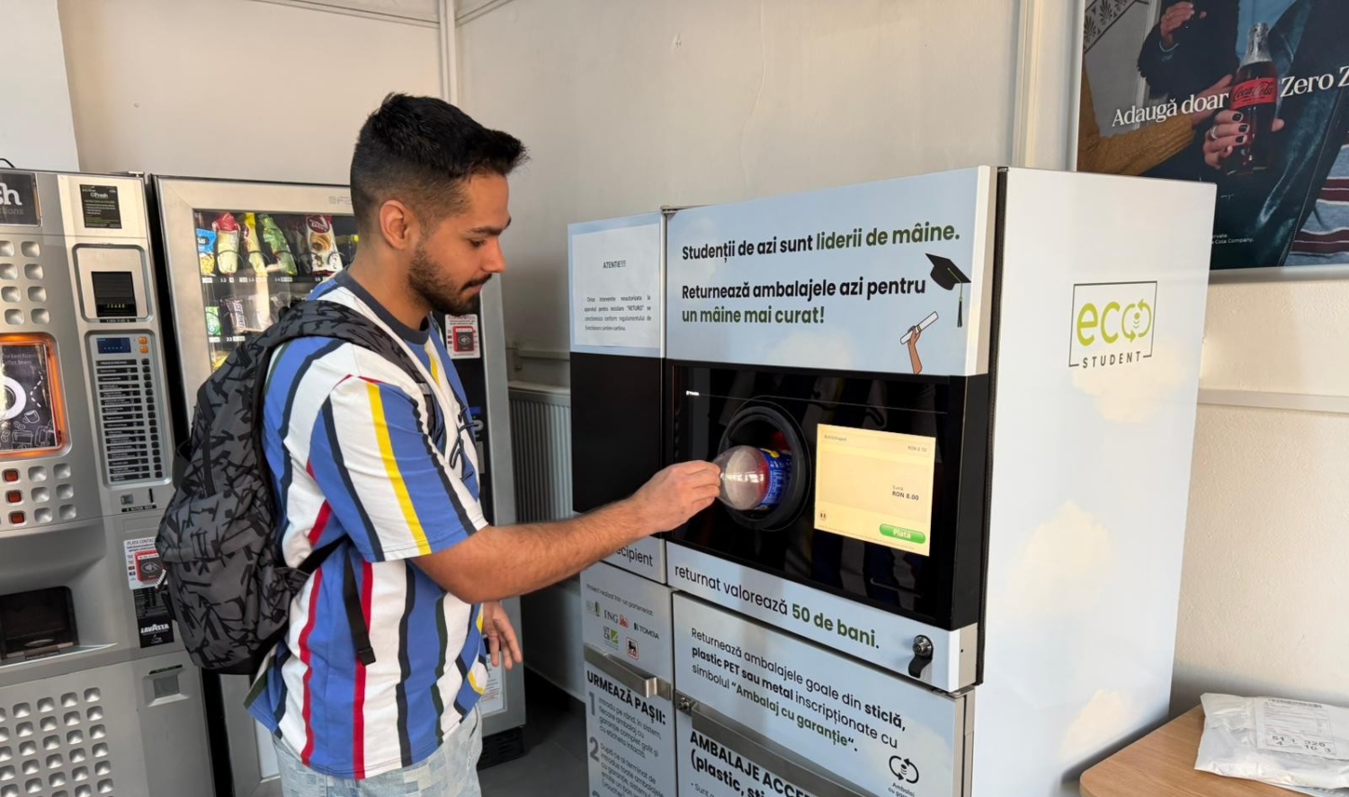 Prin programul ECO Student, campusul Universității Tehnice de Construcții București beneficiază de un punct de returnare SGR